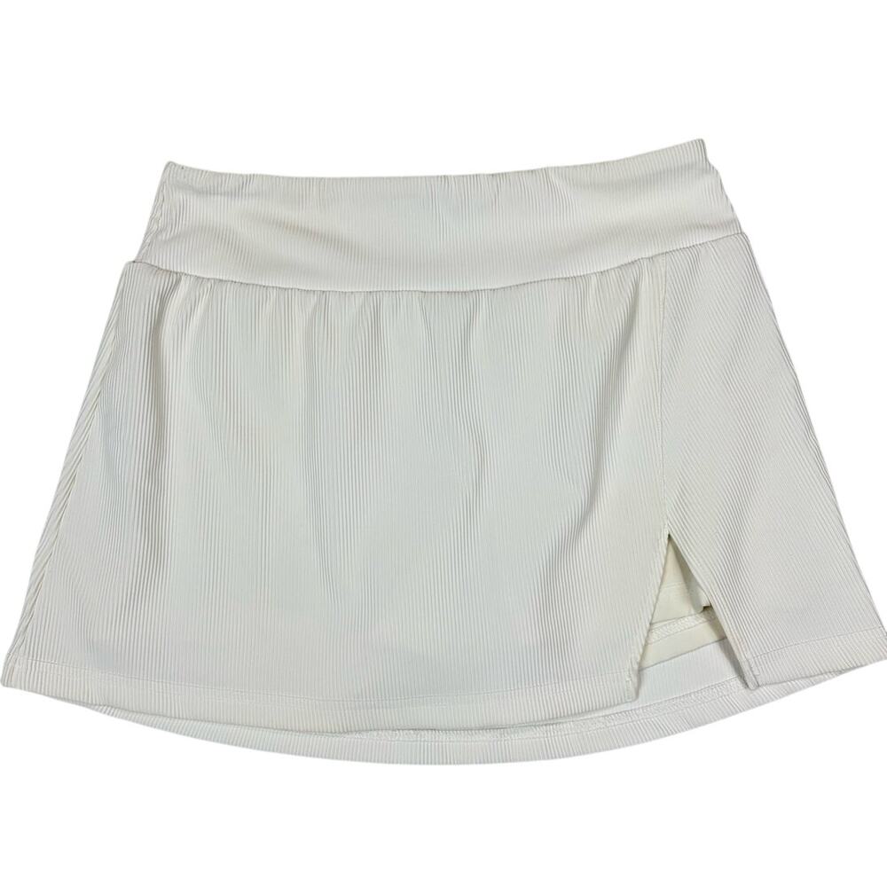 Halara White Ribbed Athletic Skirt Size 8 (M) NWOT High Waist Activewear